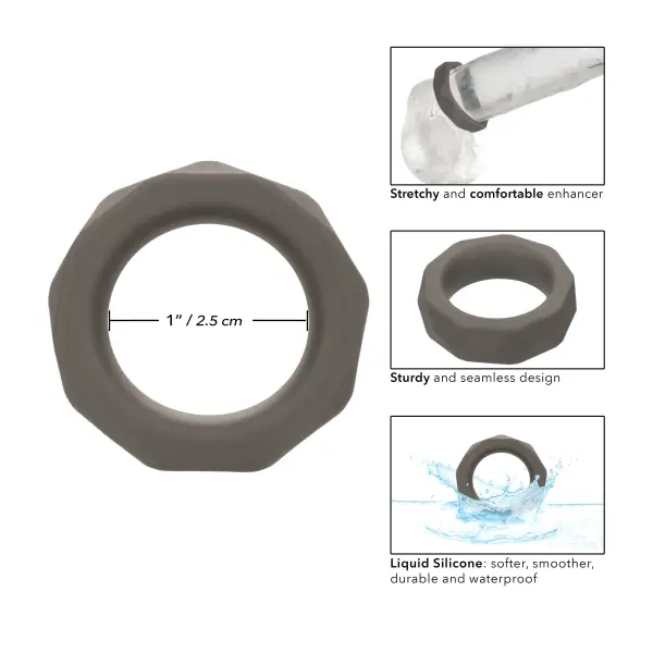 Alpha Liquid Silicone Prolong Prismatic Ring - Gray best cock ring for men - product detail