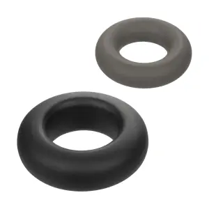 Alpha Liquid Silicone Prolong Set of 2 - Black/gray cock ring - additional view