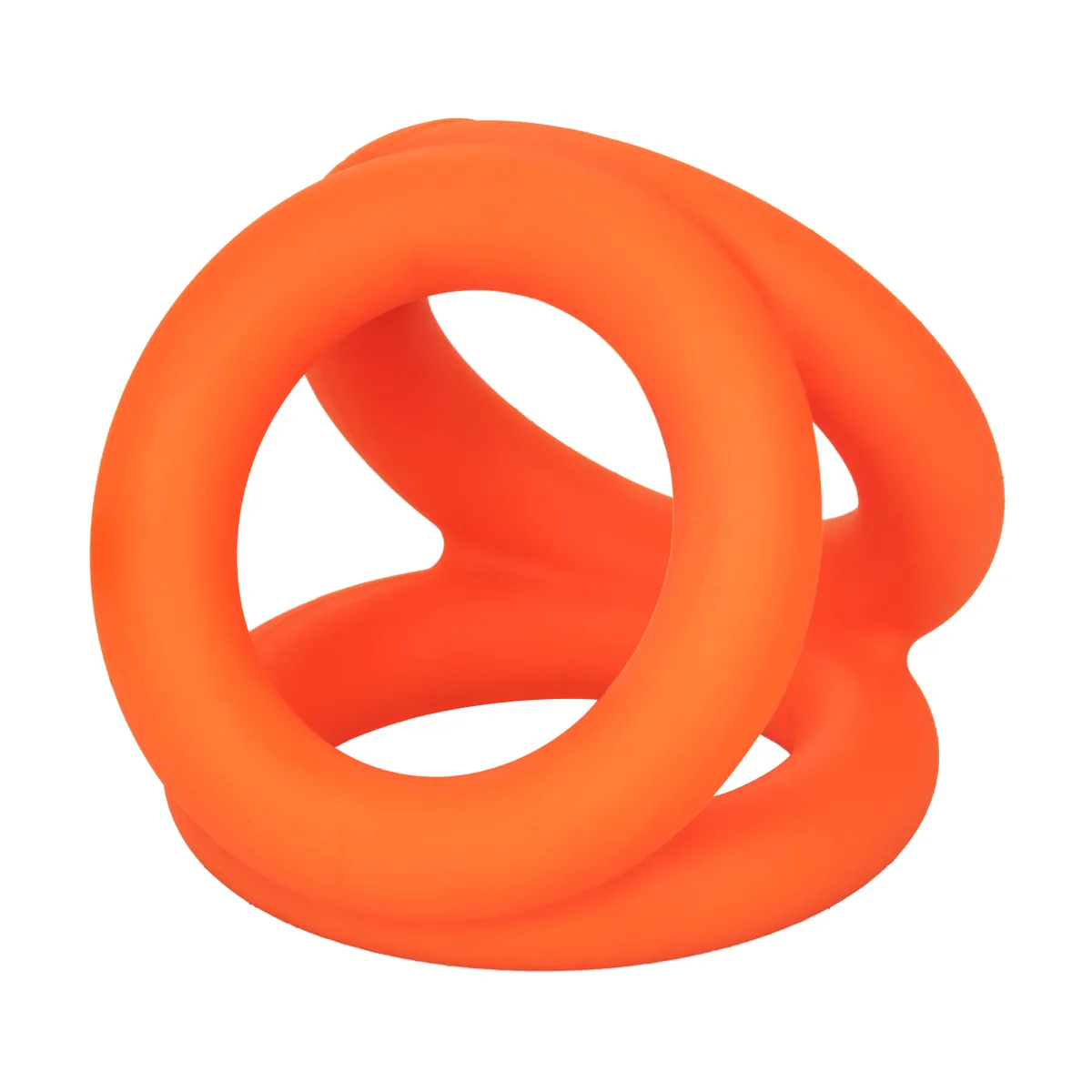 Alpha Liquid Silicone Tri-Ring - Orange Orange silicone cock ring - main image