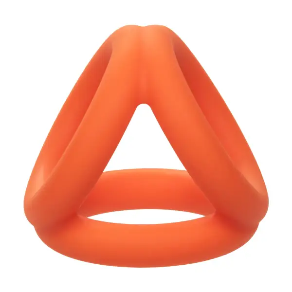 Alpha Liquid Silicone Tri-Ring - Orange Orange silicone cock ring - additional view