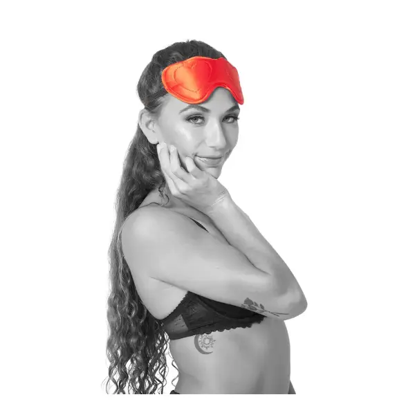 Amor Blindfold - Red bondage blindfold - alternate angle