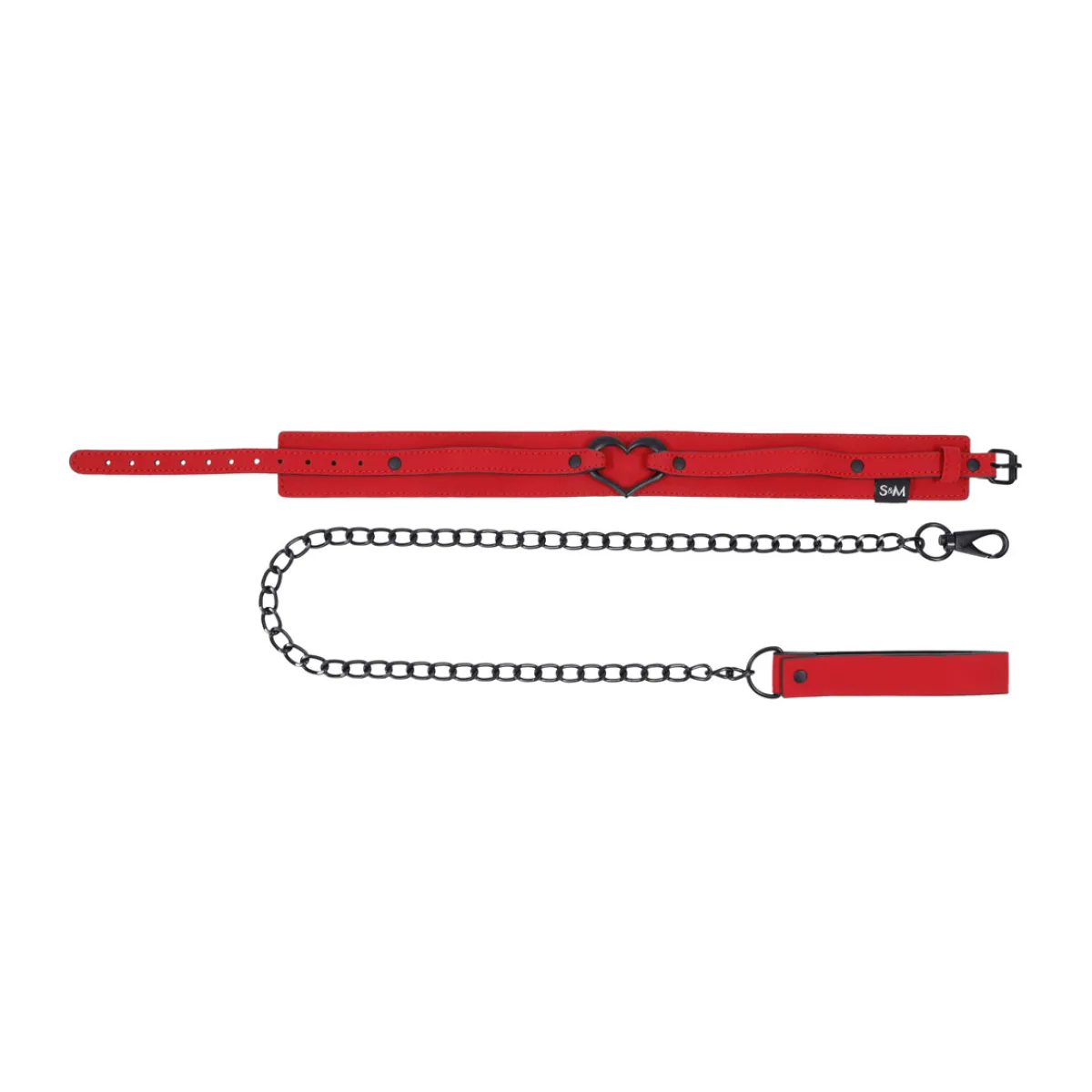 Amor Collar and Leash - Red collar / leash wearable restraint - alternate product angle