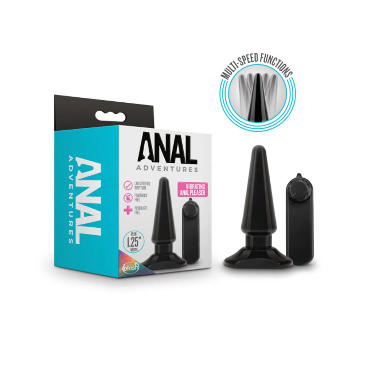 Anal Adventures - Basic Vibrating Anal Pleaser - Black vibrating anal balls - main image