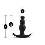 Anal Adventures Platinum - Beaded Plug - Black beginner prostate massager - main image