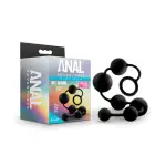 Anal Adventures - Platinum - Silicone Large Anal Beads - Black - anal toys - main product image