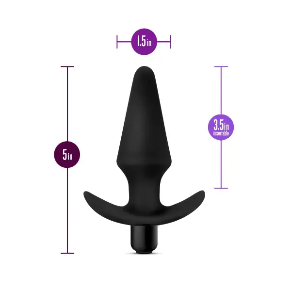 Anal Adventures Platinum - Silicone Vibrating Plug - Black vibrating butt plug - product image 5