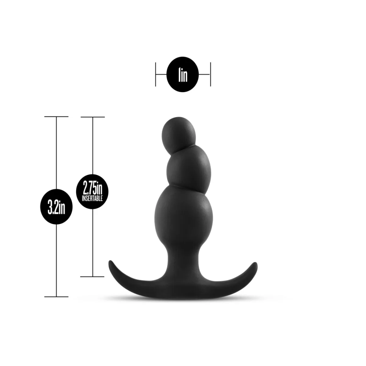 Anal Adventures Platinum - Stacked Plug - Black prostate massager - alternate angle