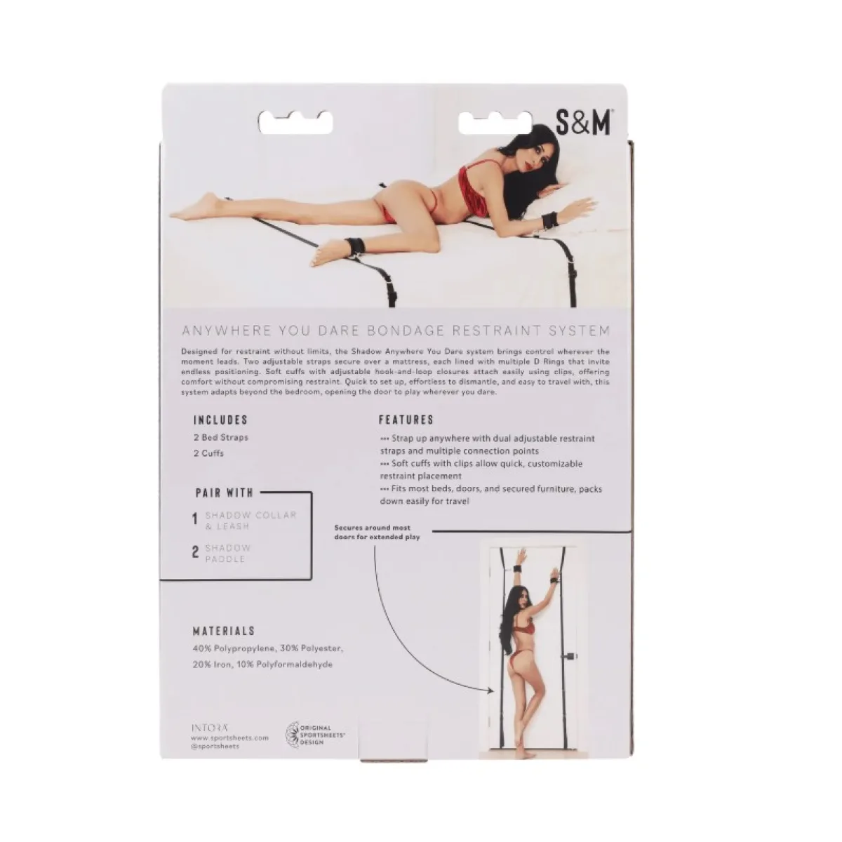 Anywhere You Dare Bondage Restraint System - Black bed bondage kit - alternate angle