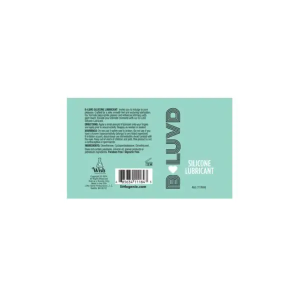 B-Luvd Silicone Lubricant 4oz packaging or alternate view 2