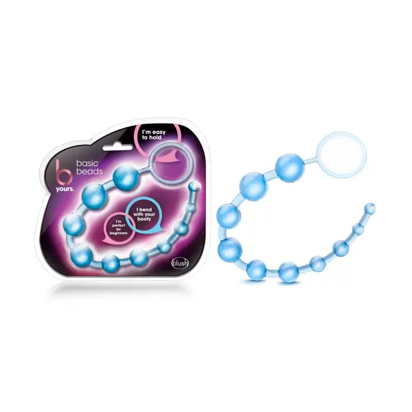 B Yours - Basic Beads - Blue cock ring with anal beads - packaging view