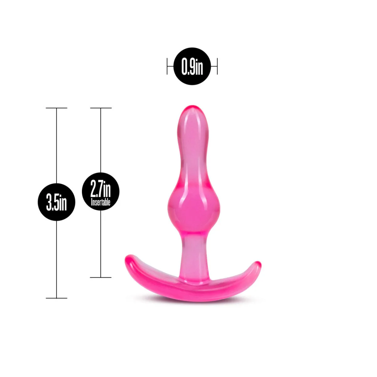 Pink B Yours Curvy Anal Plug with tapered tip and flared base