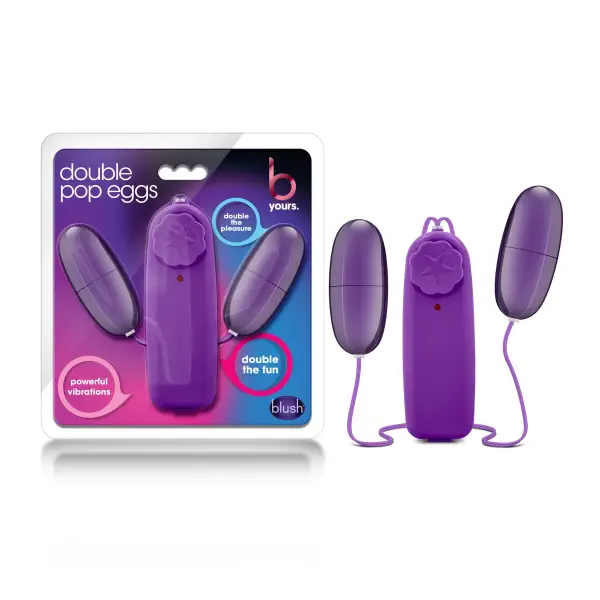 B Yours Double Pop Eggs - Plum 2 B Yours Double Pop Eggs - Plum egg vibrator - product image 3
