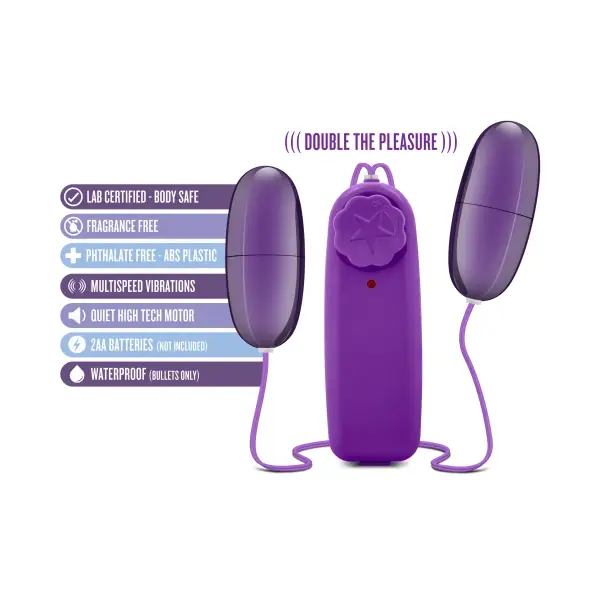 B Yours Double Pop Eggs - Plum 3 B Yours Double Pop Eggs - Plum egg vibrator - product image 4