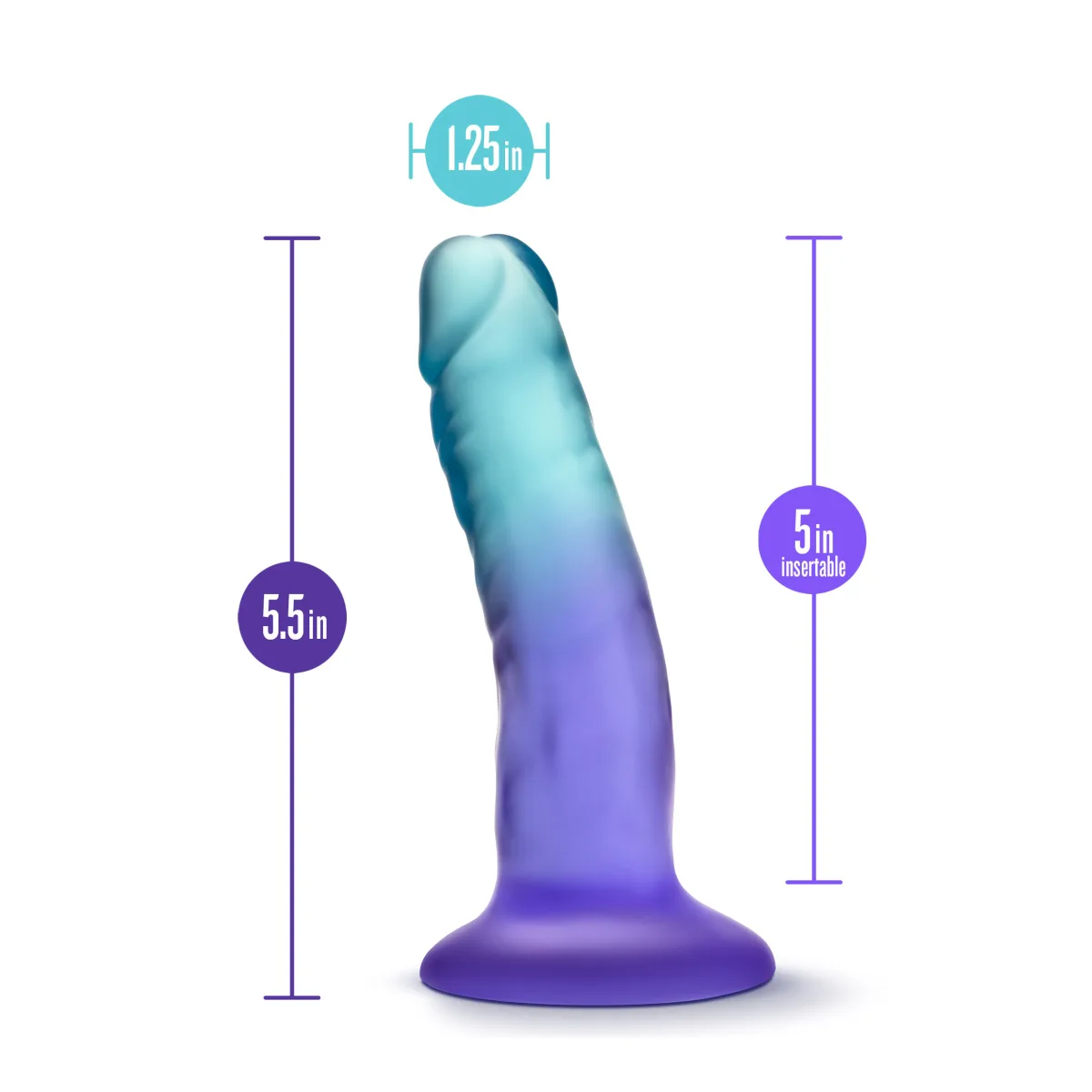 B Yours - Morning Dew - 5 in Dildo - Sapphire - view 2