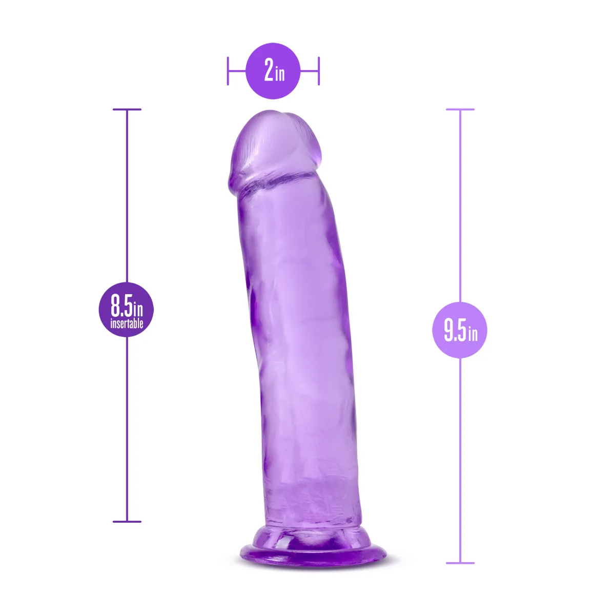 B Yours Plus - Thrill N Drill - Purple - harness compatible dildo - main product image