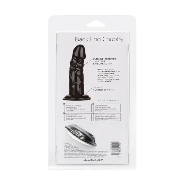 Back End Chubby - Black back end chubby suction cup anal dildo - additional view