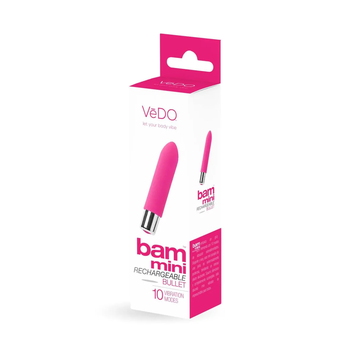 Bam Mini Rechargeable Bullet Vibe - Foxy Pink - view 1