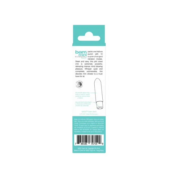 Bam Mini Rechargeable Bullet Vibe - Turquoise - view 3