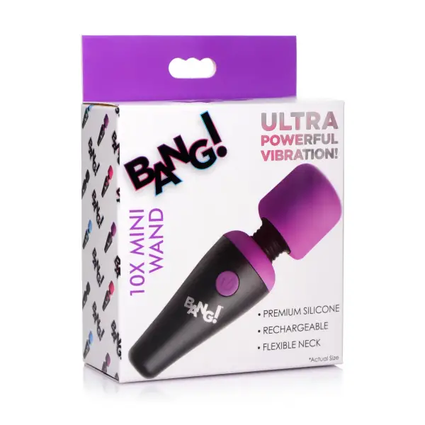 Bang - 10x Vibrating Mini Silicone Wand - Purple - view 4