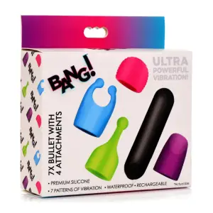 Bang - Rechargeable Bullet With 4 Attachments - vibrators - product image 6