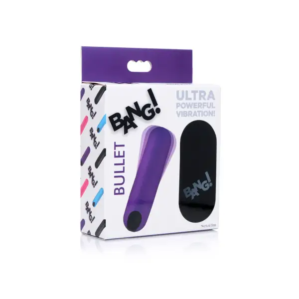 Bang Vibrating Bullet With Remote Control - Purple - wireless bullet vibrator - product image 2