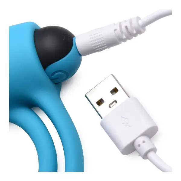Bang - Silicone Cockring and Bullet With Remote Control - Blue - view 4
