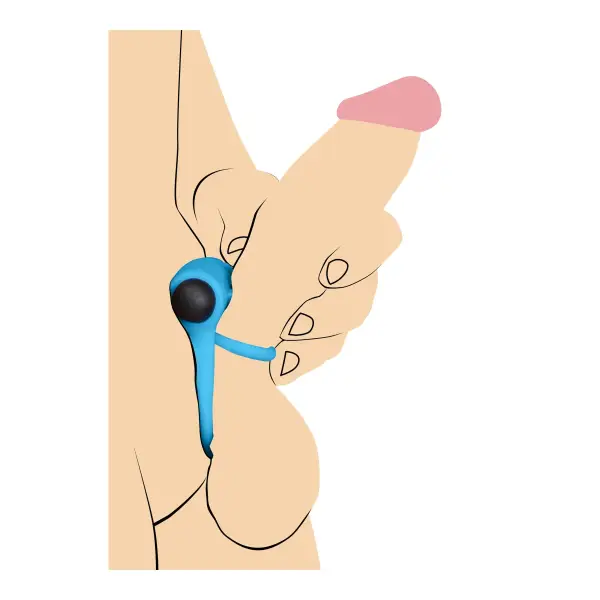 Bang - Silicone Cockring and Bullet With Remote Control - Blue - view 5
