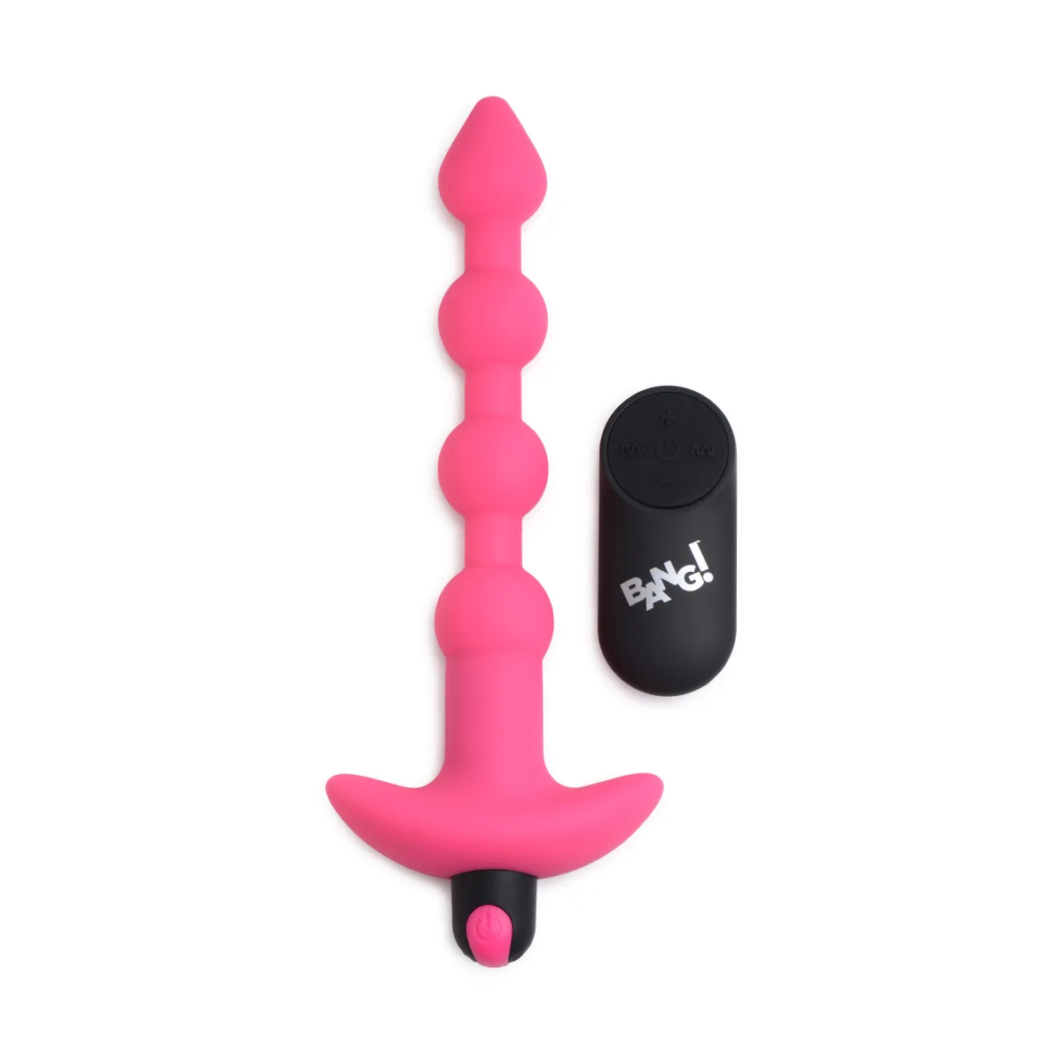 Bang - Vibrating Silicone Anal Beads and Remote Control - Pink remote anal vibrator - main image