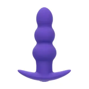 Basic Essentials Rechargeable Beaded Probe - Purple vibrating anal toy - product detail