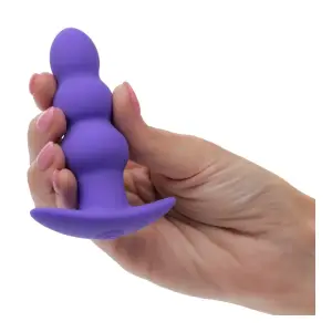 Basic Essentials Rechargeable Beaded Probe - Purple vibrating anal toy - packaging view