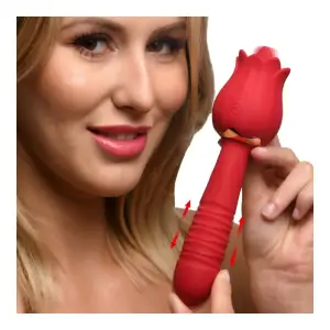 Bloomgasm Racy Rose Thrust and Lick Vibrator - Red - vibrators - product image 4