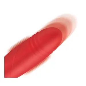 Bloomgasm Romping Rose Suction and Thrusting Vibrator - Red – small thrusting vibrator – view 3