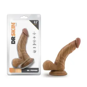 Dr. Skin - Dr. Stephen - 6.5 Inch Dildo With Balls - Tan - harness compatible dildo - product image 3
