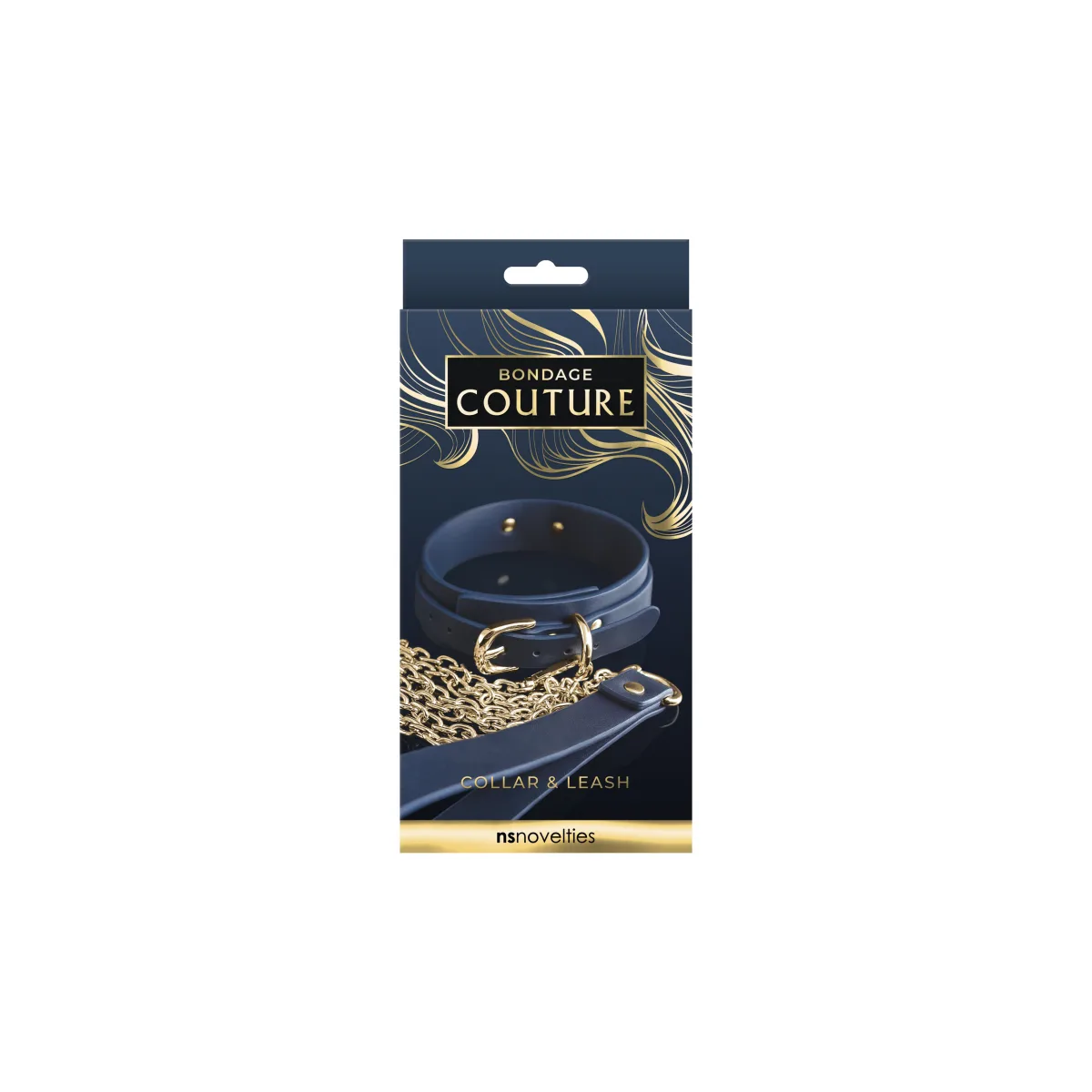 Bondage Couture - Collar and Leash - Blue collar and leash set - product detail