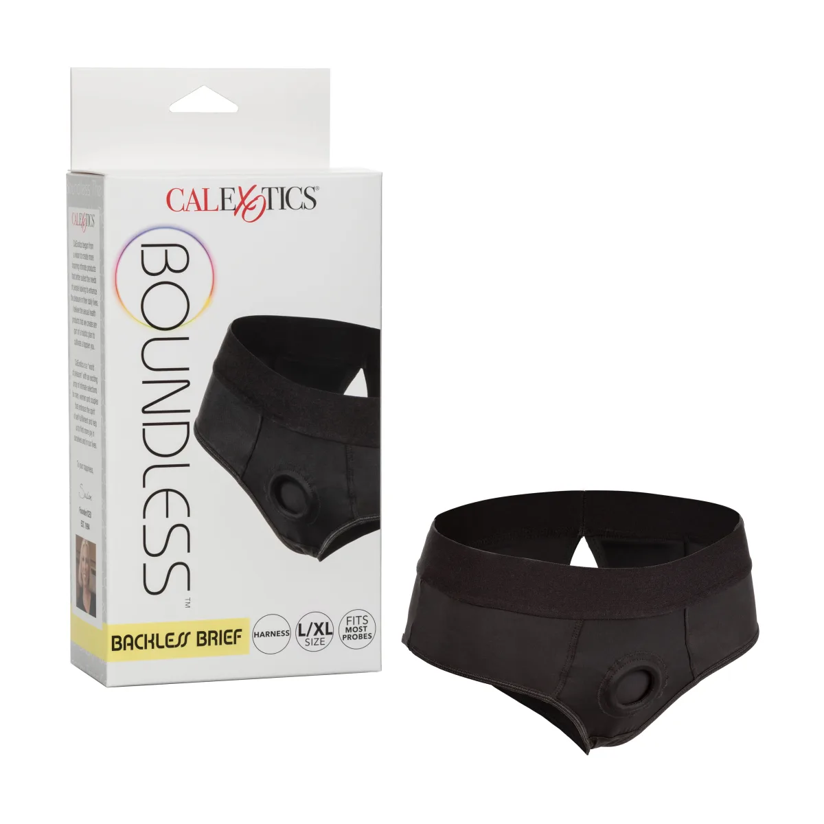 Boundless Backless Brief - L/xl - Black - harness compatible dildo - main product image