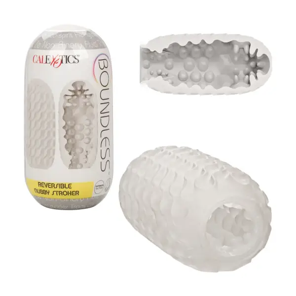 Boundless Reversible Nubby Stroker - Clear best male masturbator sleeve - packaging view