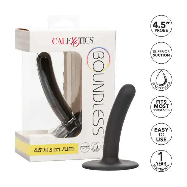 Boundless Slim - 4.5 in - Black small pegging dildo - alternate view 5