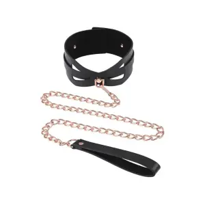 Brat Collar and Leash - Black / Rose Gold 9 Brat Collar and Leash - Black / Rose Gold collar and leash set - alternate product angle