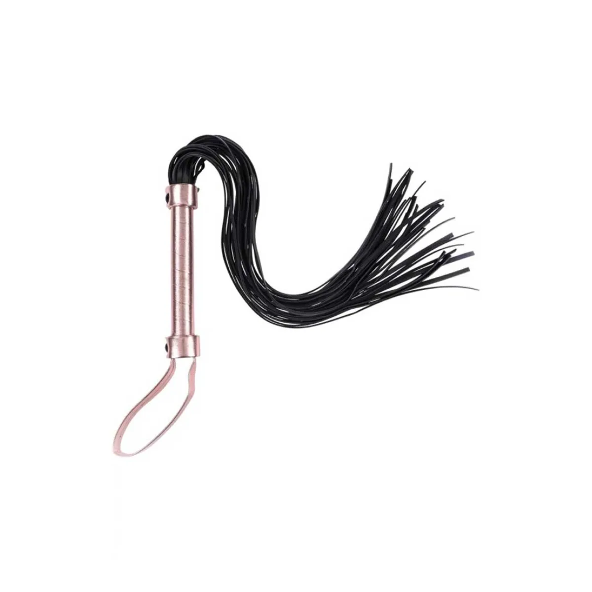 Brat Flogger - Black / Rose Gold bdsm flogger - main image