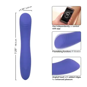 Calexotics Connect Contoured "G" - Periwinkle - app controlled vibrator - product image 4