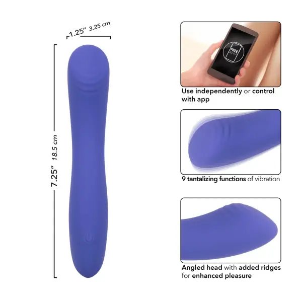 Calexotics Connect Contoured "G" - Periwinkle - app controlled vibrator - product image 4