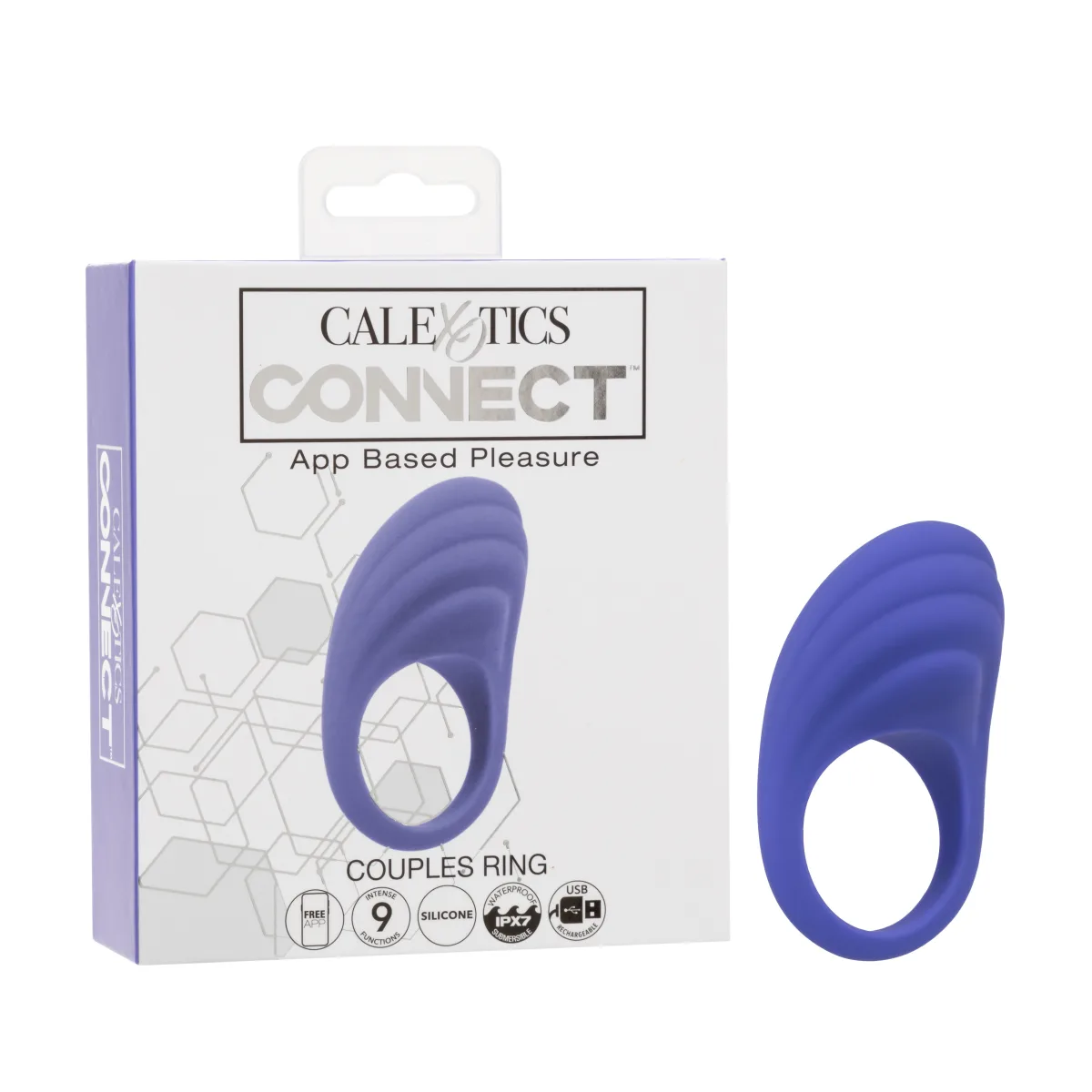 Calexotics Connect Couples Ring - Periwinkle remote vibrating cock ring - main image