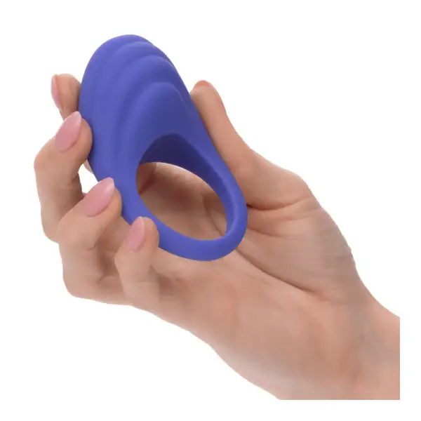 Calexotics Connect Couples Ring - Periwinkle remote vibrating cock ring - additional view