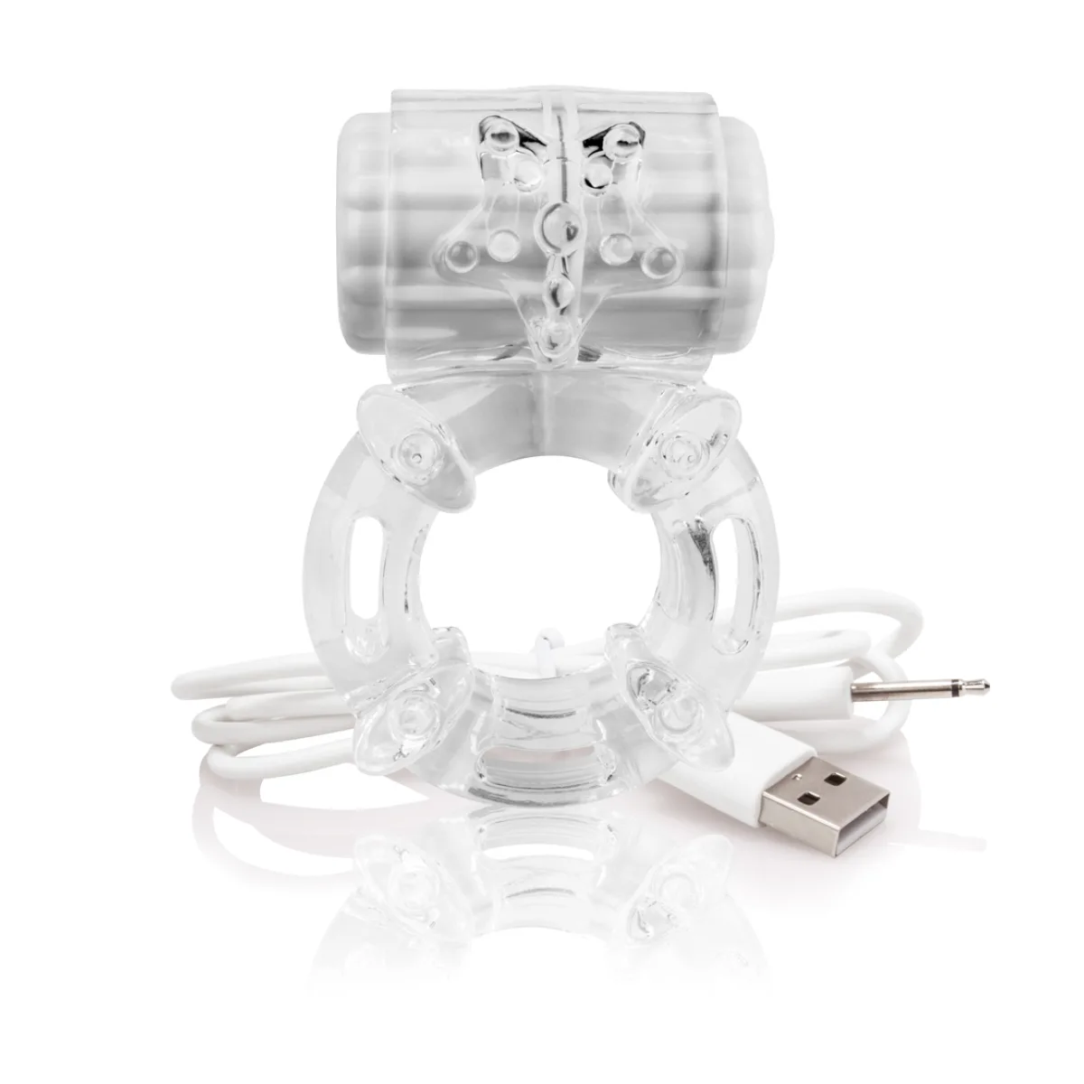 Charged Big O - Clear - Each - vibrating cock ring - main product image