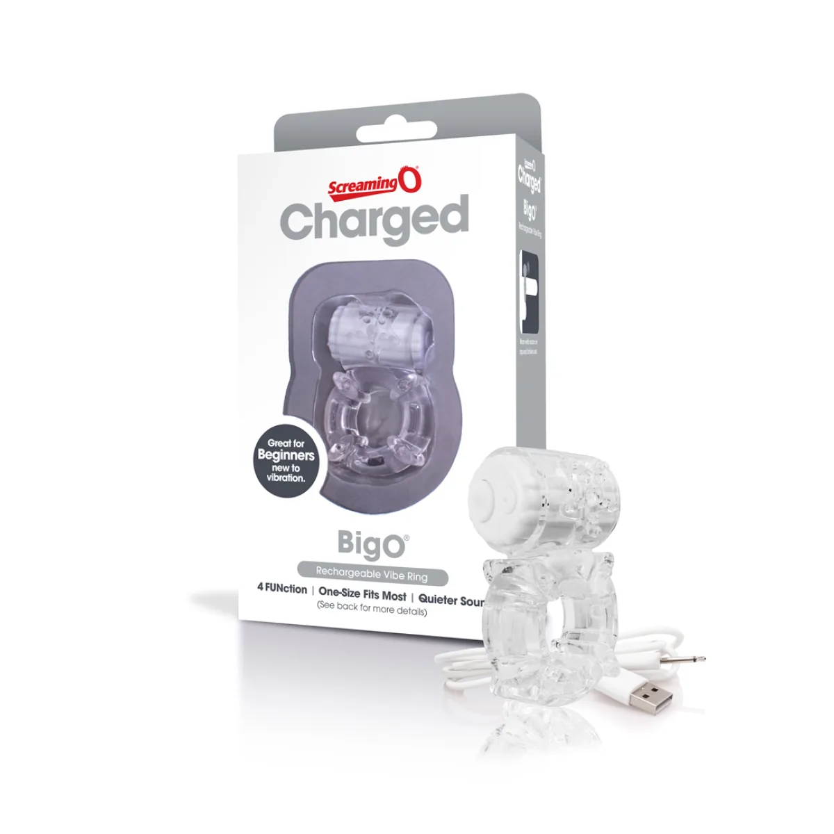 Charged Big O - Clear - Each - vibrating cock ring - product image 2