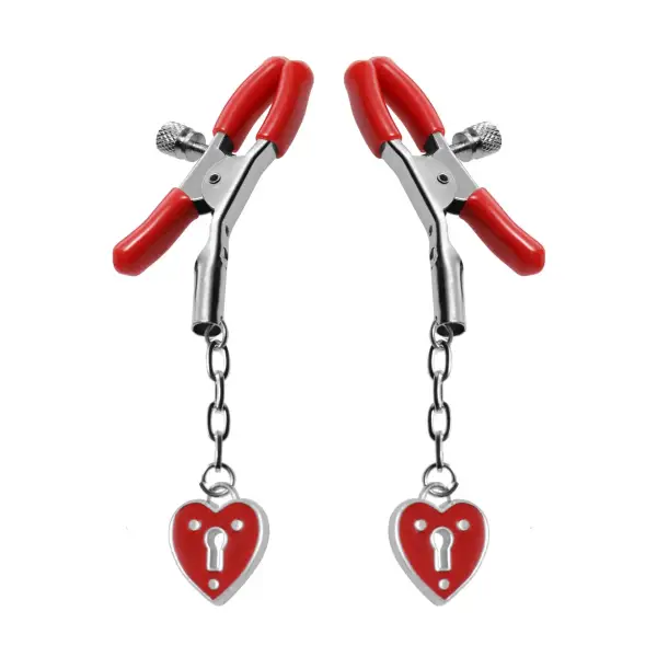 Charmed Heart Padlock Nipple Clamps nipple clamps - main image Charmed Heart Padlock Nipple Clamps nipple clamps - main image