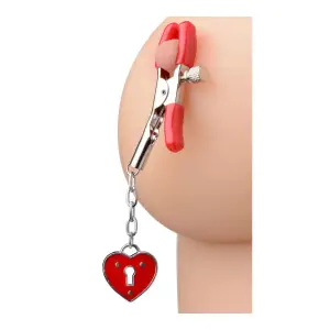Charmed Heart Padlock Nipple Clamps 6 Charmed Heart Padlock Nipple Clamps nipple clamps - detail view