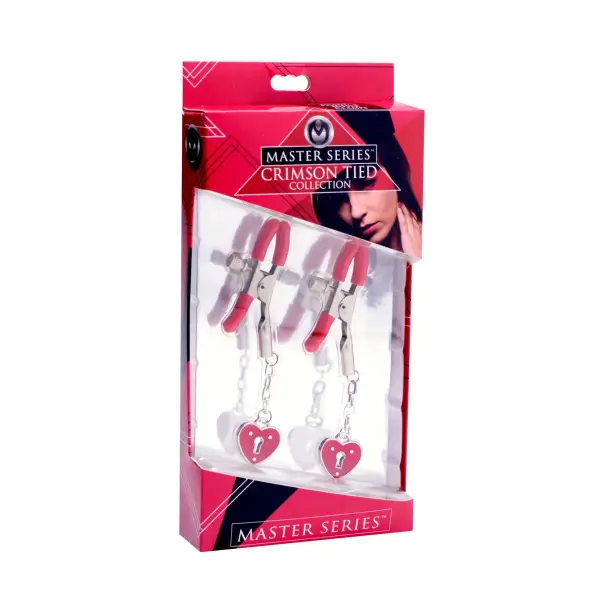 Charmed Heart Padlock Nipple Clamps 3 Charmed Heart Padlock Nipple Clamps nipple clamps - packaging view