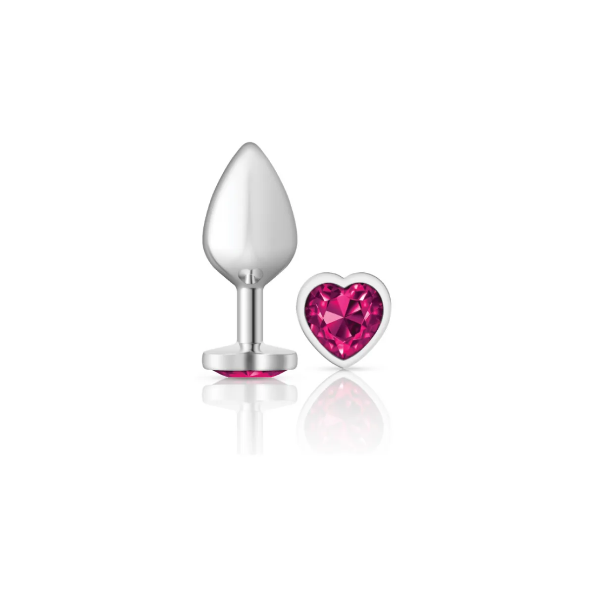 Cheeky Charms Bright Pink Heart Metal Plug bright pink heart metal butt plug - main image