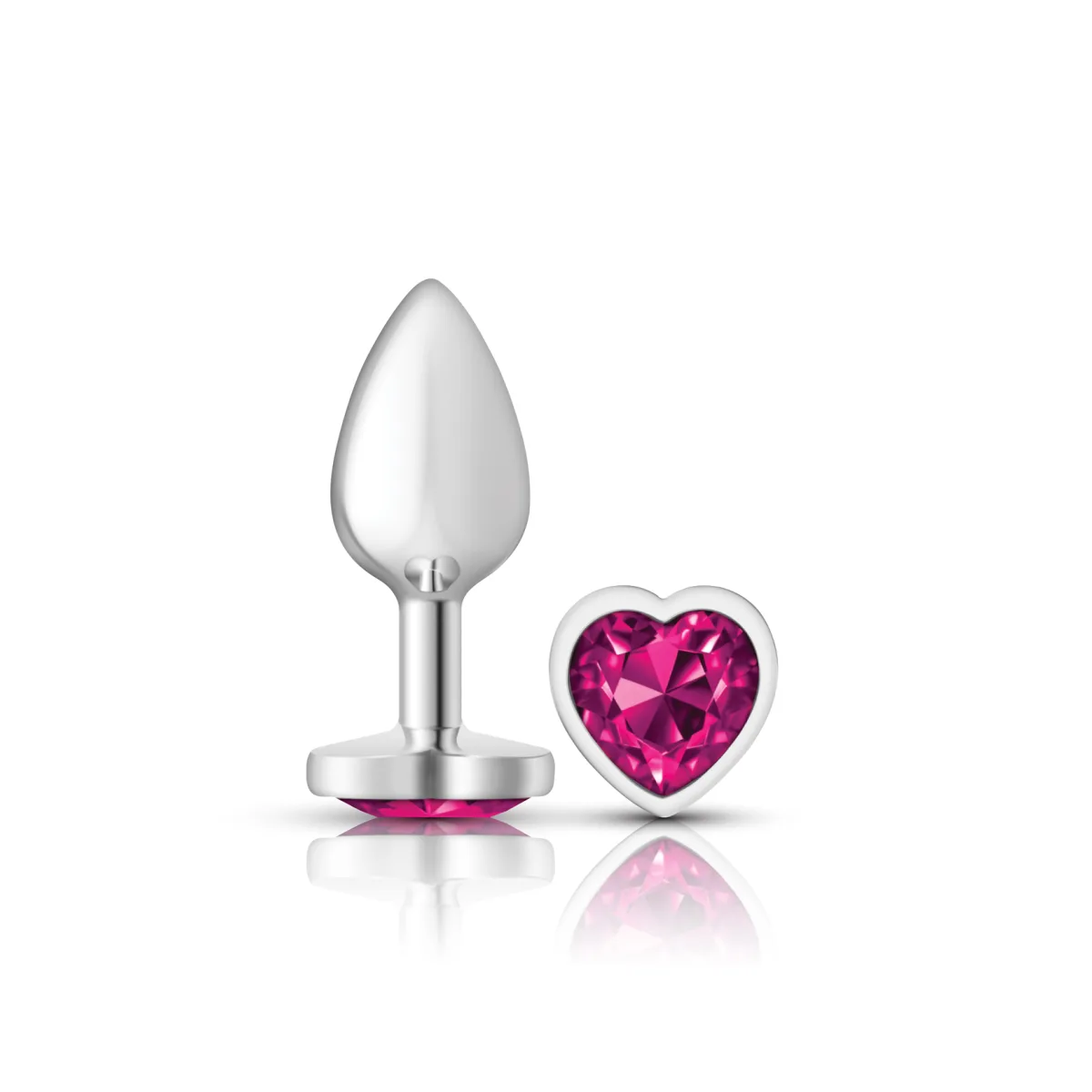 Cheeky Charms Bright Pink Heart Metal Plug bright pink heart metal butt plug - main image